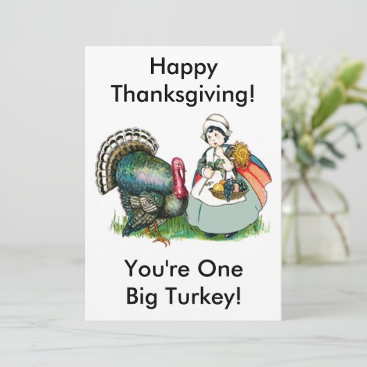  Thanksgiving Een groot Turkije diner, ZPR Kaart (Staand voorkant)