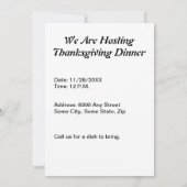  Thanksgiving Een groot Turkije diner, ZPR Kaart (Achterkant)