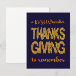 Thanksgiving | Een KNOWvember om nooit te vergeten Bedankkaart