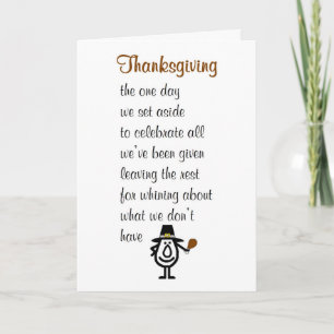 Thanksgiving, een vrolijk Thanksgiving gedicht Feestdagen Kaart