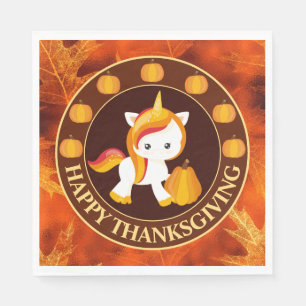 Thanksgiving Eenhoorn Pompoen Servet