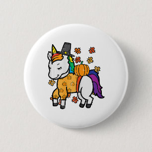 Thanksgiving Eenhoorn Schattige Herfst Meisjes Kin Ronde Button 5,7 Cm