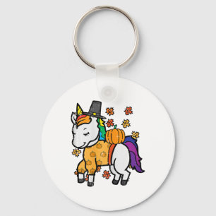 Thanksgiving Eenhoorn Schattige Herfst Meisjes Kin Sleutelhanger