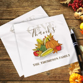 Thanksgiving Eenvoudige herfst oogst geeft Bedankt Servet