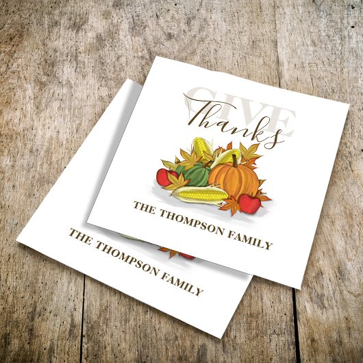 Thanksgiving Eenvoudige herfst oogst geeft Bedankt Servet