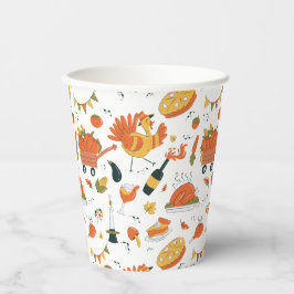 Thanksgiving Eenvoudige Party Pumpkins Turkije Taa Papieren Bekers