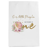 Thanksgiving Eerste Verjaardag Bedankt Pompoen Medium Cadeauzakje (Voorkant)