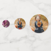 Thanksgiving eerste verjaardag Bourgondische foto Confetti (Achterkanten)