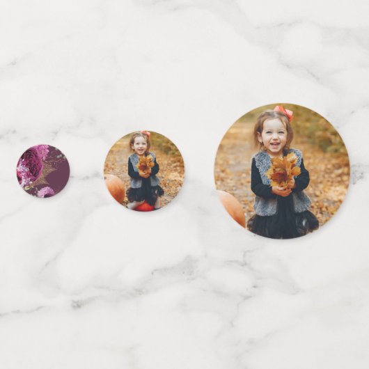 Thanksgiving eerste verjaardag Bourgondische foto Confetti (Achterkanten)