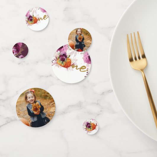 Thanksgiving eerste verjaardag Bourgondische foto Confetti (Groep)