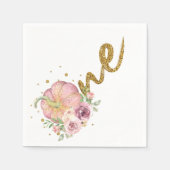 Thanksgiving eerste verjaardag pompoen roze goud servet (Voorkant)