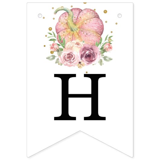 Thanksgiving eerste verjaardag pompoen vlaggetjes (Tweede vlag)