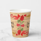 Thanksgiving Eet Drink & Be Merry Licht Bruin Hout Papieren Bekers (Links)