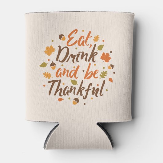Thanksgiving eet, Drink en ben Thankful Blessings Blikjeskoeler (Voorkant)