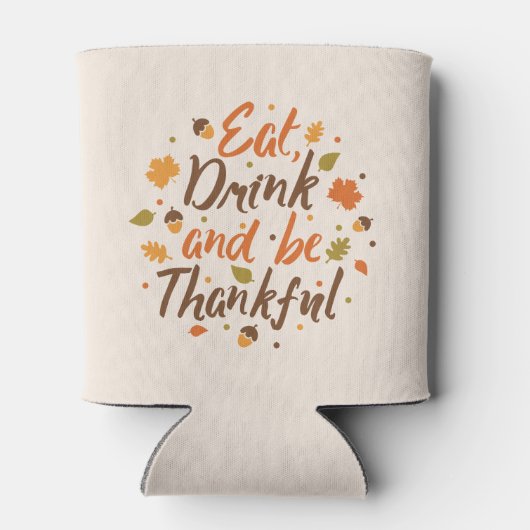 Thanksgiving eet, Drink en ben Thankful Blessings Blikjeskoeler (Achterkant)