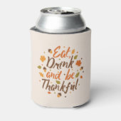 Thanksgiving eet, Drink en ben Thankful Blessings Blikjeskoeler (Blikje Achterkant)