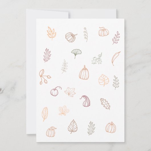 Thanksgiving Eet, Drink & Geef Bedankt Uitnodiging (Achterkant)