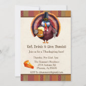 Thanksgiving eet Drink geeft Bedankt in Turkije bi Kaart (Voorkant)