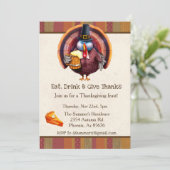 Thanksgiving eet Drink geeft Bedankt in Turkije bi Kaart (Staand voorkant)