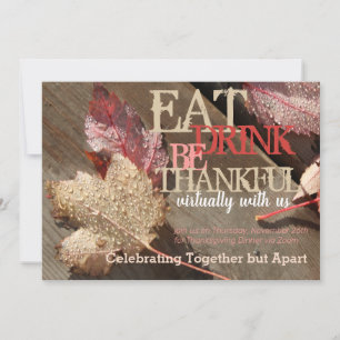 Thanksgiving eet Drink is een dankbare platte Kaar