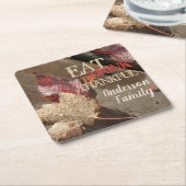 Thanksgiving Eet Drink Wees dankbaar Familie Plein Kartonnen Onderzetters (Schuin)