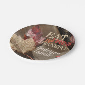 Thanksgiving Eet Drink Wees dankbaar Rustieke Foto Papieren Bordje (Gekanteld)