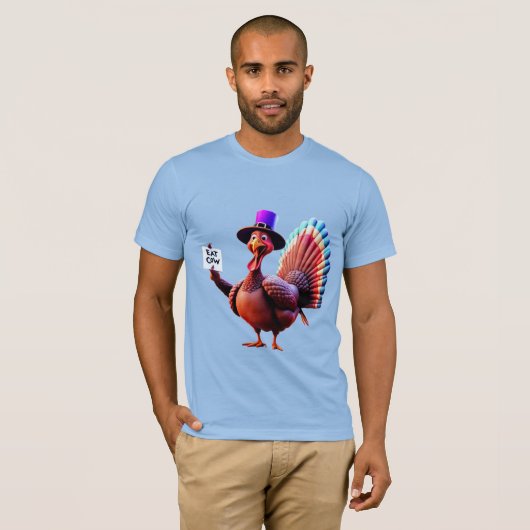 Thanksgiving "eet Koe" turkije T-shirt (Voorkant volledig)