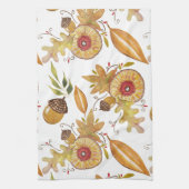 Thanksgiving Eikel Herfst Stemming Waterverf Theedoek (Verticaal)