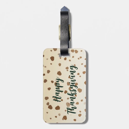 Thanksgiving eikels bagagelabel (Achterkant verticaal)