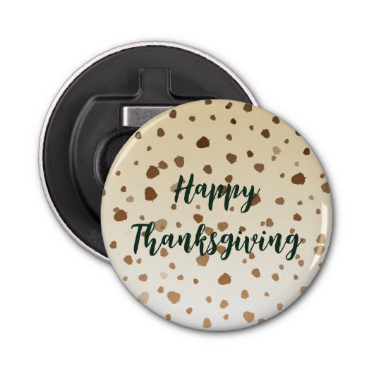Thanksgiving eikels button flesopener (Voorkant)
