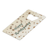 Thanksgiving eikels creditkaart flessenopener (Achterkant Gekanteld)