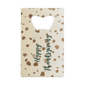 Thanksgiving eikels creditkaart flessenopener (Achterkant)