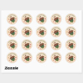 Thanksgiving eikels herfst gebladerte personaliser ronde sticker (Vel)