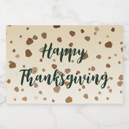 Thanksgiving eikels likeurfles etiket (Enkel label)