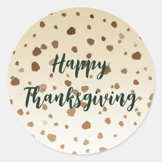 Thanksgiving eikels ronde sticker (Voorkant)