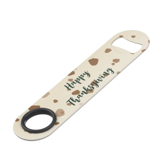 Thanksgiving eikels speed flessenopener (Achterkant Gekanteld)