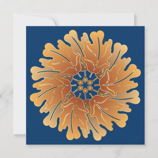 Thanksgiving eikenbladeren en eikenrosette kaart (Voorkant)