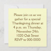 Thanksgiving eikenbladeren en eikenrosette kaart (Achterkant)