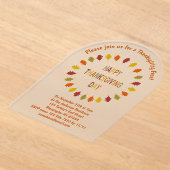 Thanksgiving eikenhak laat op maat acryl uitnodigingen (Laagn)