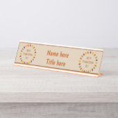 Thanksgiving eikenhak laat op maat bureau naambordje (Voorkant)