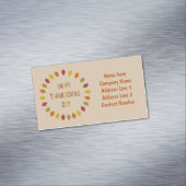 Thanksgiving eikenhak laat op maat magnetisch visitekaartje (Voorbeeld)