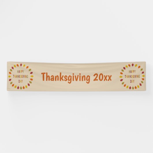 Thanksgiving eikenhak laat op maat spandoek (Horizontaal)