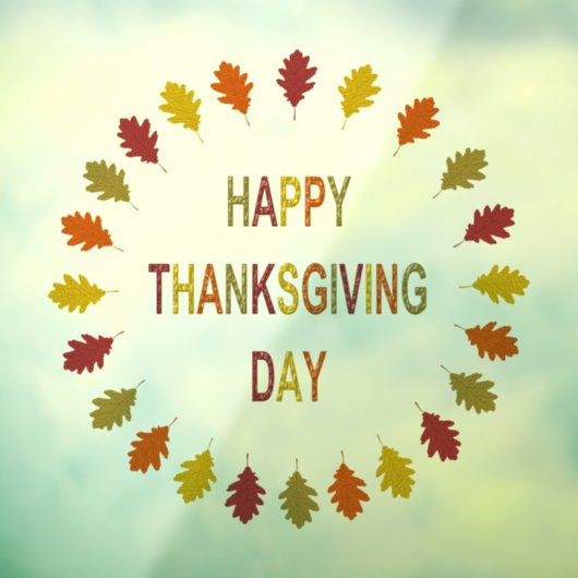 Thanksgiving eikleien in vorm raamsticker (Vel 3)