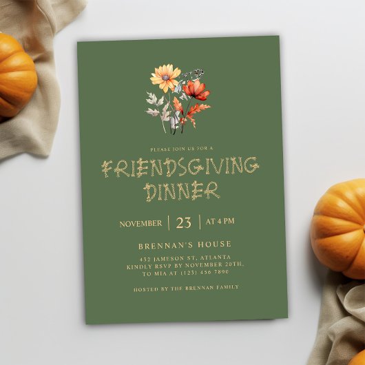 Thanksgiving Elegant Friendsgiving Feest Kaart