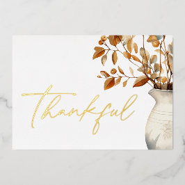 Thanksgiving Elegant Modern Dankbaar Folie Feestdagenkaart