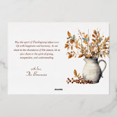 Thanksgiving Elegant Modern Dankbaar Folie Feestdagenkaart (Achterkant)
