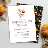 Thanksgiving Elegant Modern Friendsgiving Diner Kaart