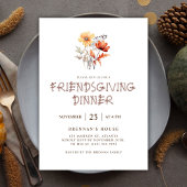 Thanksgiving Elegant Modern Friendsgiving Diner Kaart