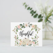 Thanksgiving Elegant Pastel Floral Inspirerend Briefkaart (Staand voorkant)