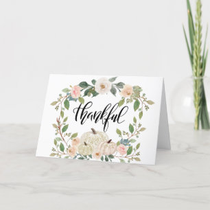 Thanksgiving Elegant Pastel Floral Inspirerend Feestdagen Kaart